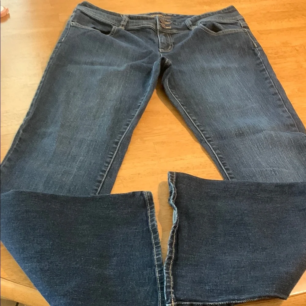 The Limited Blue Flare Wide Leg Denim